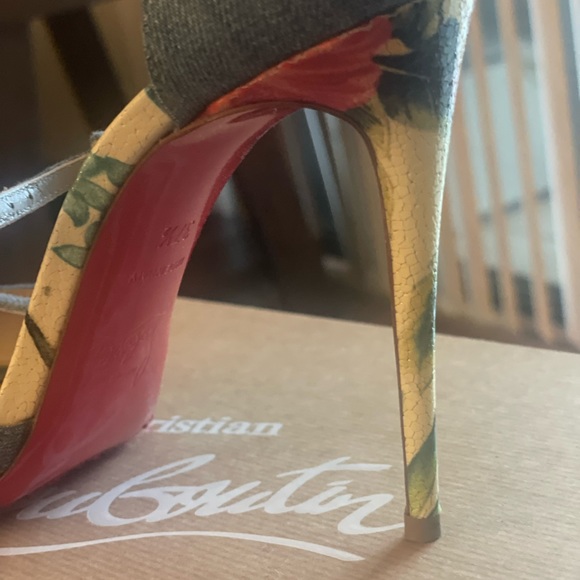 Christian Louboutin Sandals Senora 100 Jeans/calf Hawaii size 37.5. - Picture 2 of 7
